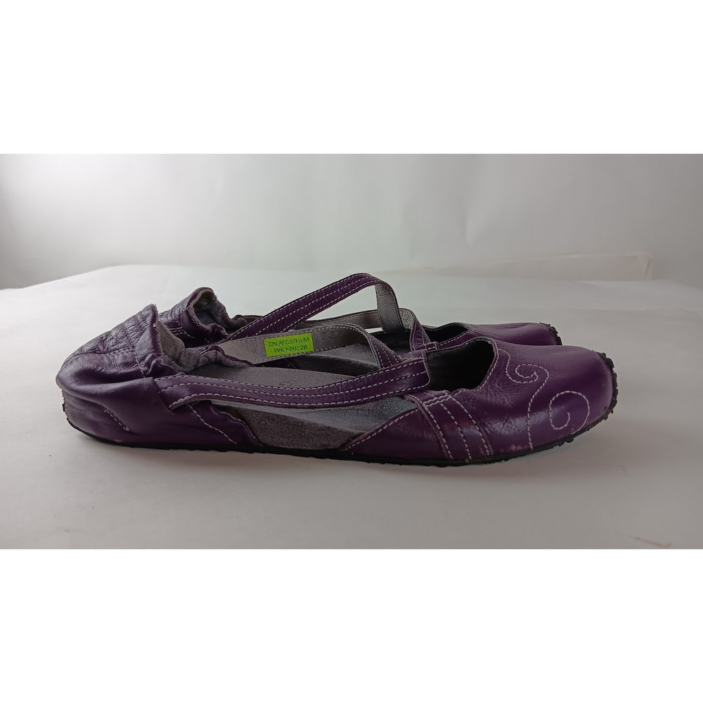 Ahnu Womens Plum Purple Leather Mary Jane Ballet Flats AF2287PLUM Size 8